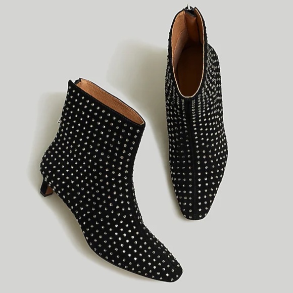 Madewell Shoes - New MADEWELL Size 6 The Dimes Kitten-Heel Boot True Black w Crystals $218 NO278